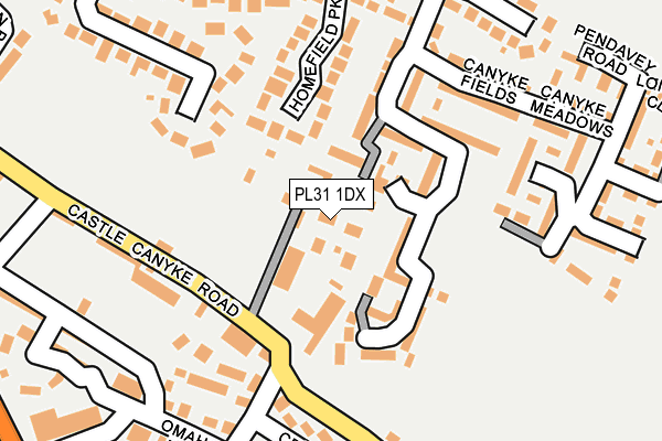 PL31 1DX map - OS OpenMap – Local (Ordnance Survey)