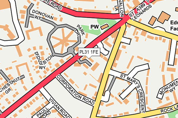PL31 1FE map - OS OpenMap – Local (Ordnance Survey)