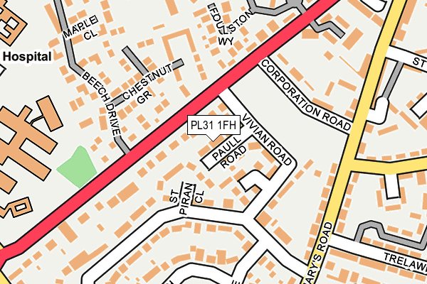 PL31 1FH map - OS OpenMap – Local (Ordnance Survey)