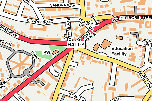 PL31 1FP map - OS OpenMap – Local (Ordnance Survey)