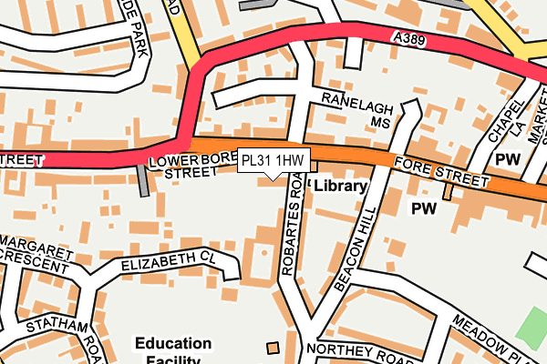 PL31 1HW map - OS OpenMap – Local (Ordnance Survey)