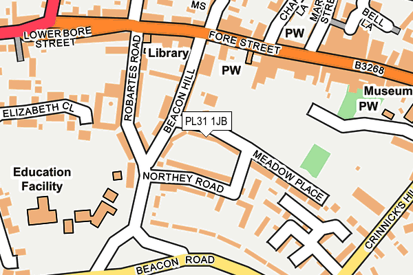 PL31 1JB map - OS OpenMap – Local (Ordnance Survey)