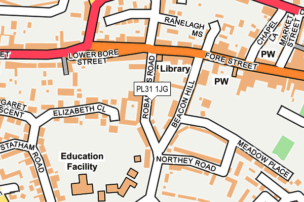 PL31 1JG map - OS OpenMap – Local (Ordnance Survey)