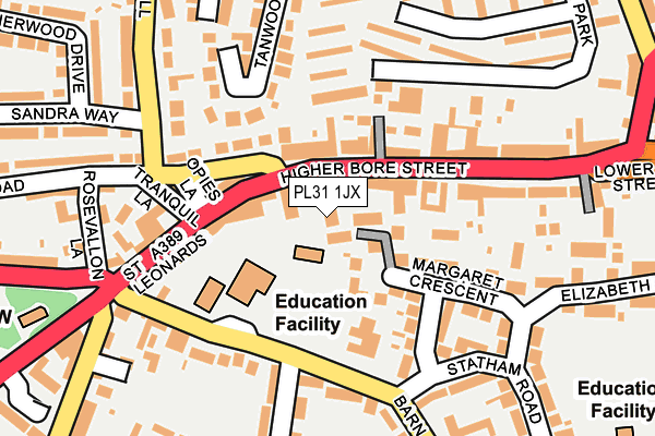 PL31 1JX map - OS OpenMap – Local (Ordnance Survey)