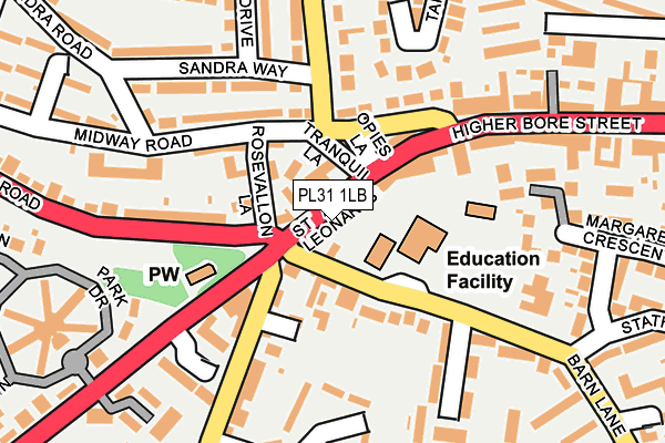 PL31 1LB map - OS OpenMap – Local (Ordnance Survey)