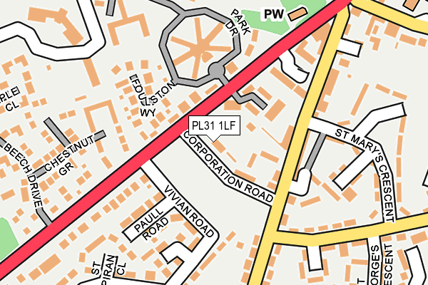 PL31 1LF map - OS OpenMap – Local (Ordnance Survey)