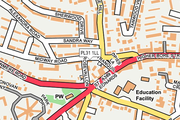 PL31 1LL map - OS OpenMap – Local (Ordnance Survey)