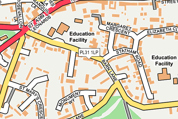 PL31 1LP map - OS OpenMap – Local (Ordnance Survey)