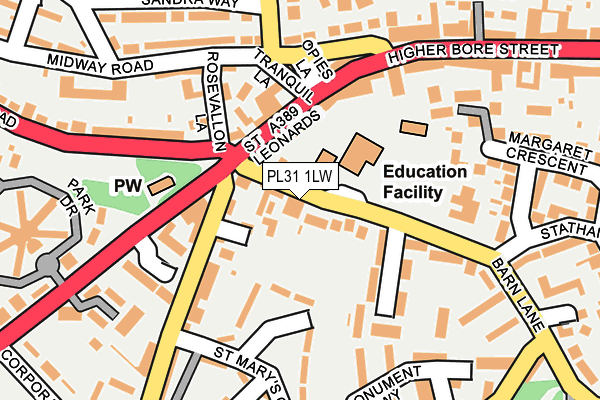 PL31 1LW map - OS OpenMap – Local (Ordnance Survey)