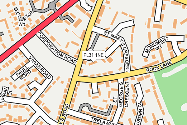 PL31 1NE map - OS OpenMap – Local (Ordnance Survey)