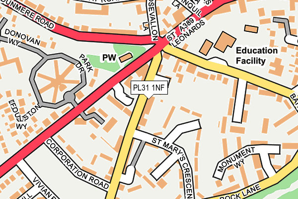 PL31 1NF map - OS OpenMap – Local (Ordnance Survey)