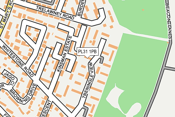 PL31 1PB map - OS OpenMap – Local (Ordnance Survey)