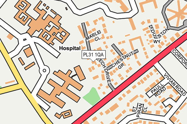PL31 1QA map - OS OpenMap – Local (Ordnance Survey)