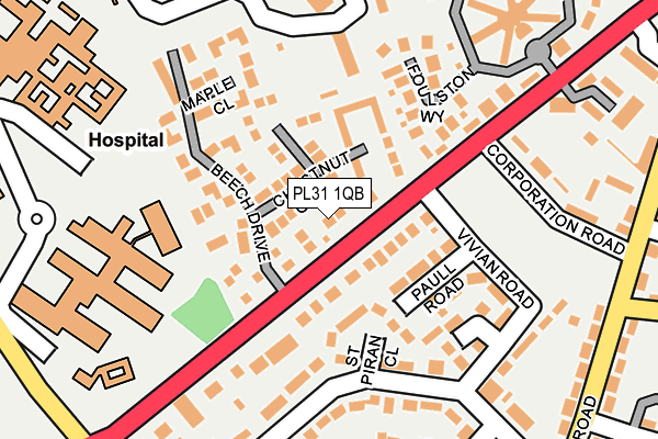 PL31 1QB map - OS OpenMap – Local (Ordnance Survey)