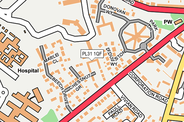 PL31 1QF map - OS OpenMap – Local (Ordnance Survey)