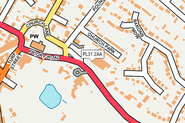 PL31 2AA map - OS OpenMap – Local (Ordnance Survey)