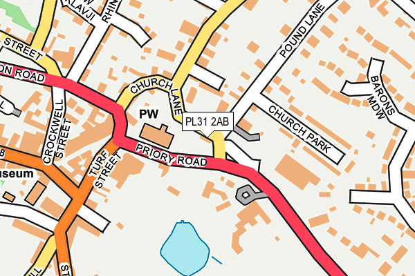 PL31 2AB map - OS OpenMap – Local (Ordnance Survey)