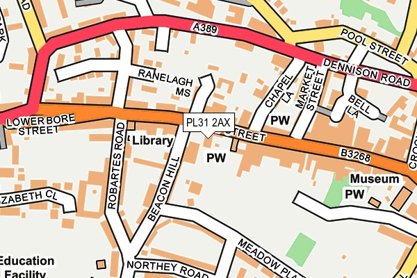 PL31 2AX map - OS OpenMap – Local (Ordnance Survey)