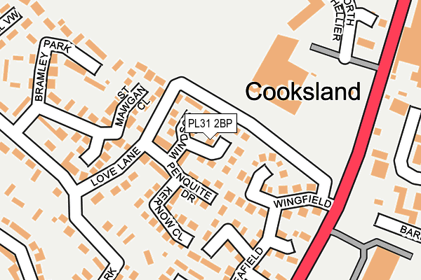 PL31 2BP map - OS OpenMap – Local (Ordnance Survey)