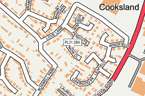 PL31 2BX map - OS OpenMap – Local (Ordnance Survey)