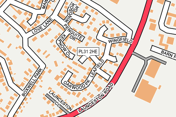 PL31 2HE map - OS OpenMap – Local (Ordnance Survey)