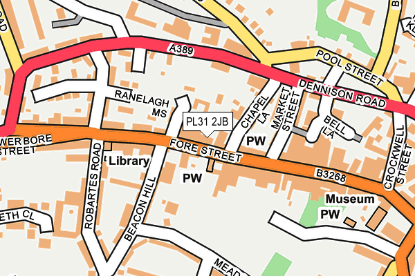 PL31 2JB map - OS OpenMap – Local (Ordnance Survey)