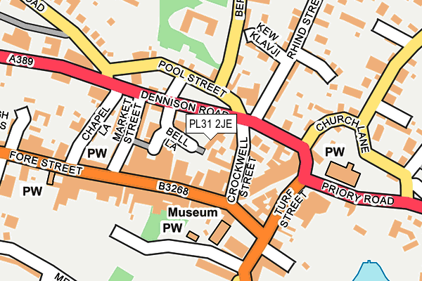 PL31 2JE map - OS OpenMap – Local (Ordnance Survey)