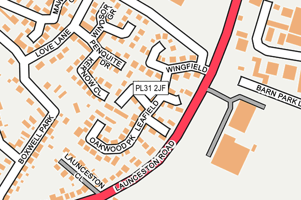 PL31 2JF map - OS OpenMap – Local (Ordnance Survey)