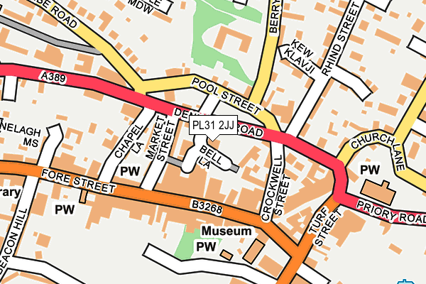 PL31 2JJ map - OS OpenMap – Local (Ordnance Survey)