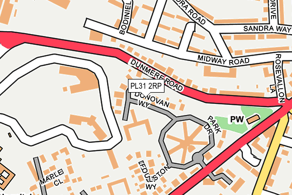 PL31 2RP map - OS OpenMap – Local (Ordnance Survey)