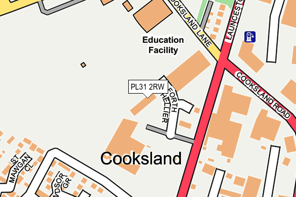 PL31 2RW map - OS OpenMap – Local (Ordnance Survey)