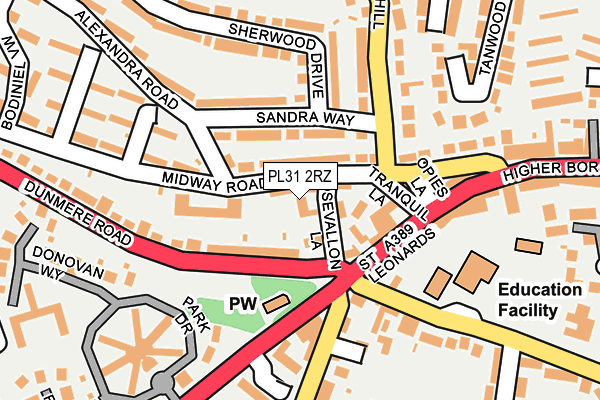 PL31 2RZ map - OS OpenMap – Local (Ordnance Survey)