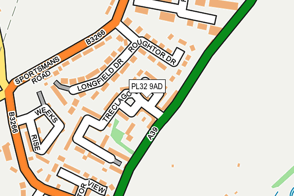 PL32 9AD map - OS OpenMap – Local (Ordnance Survey)