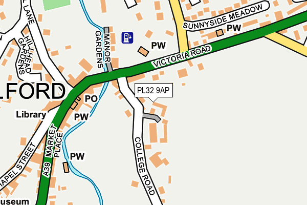 PL32 9AP map - OS OpenMap – Local (Ordnance Survey)