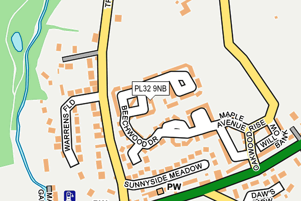 PL32 9NB map - OS OpenMap – Local (Ordnance Survey)