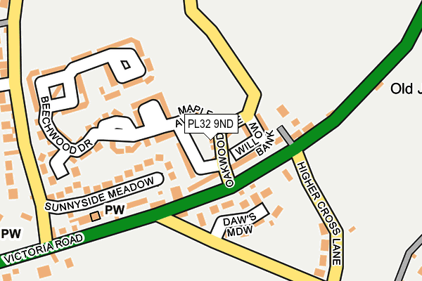 PL32 9ND map - OS OpenMap – Local (Ordnance Survey)