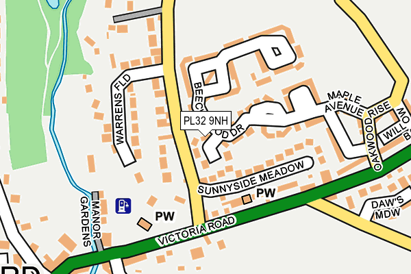 PL32 9NH map - OS OpenMap – Local (Ordnance Survey)