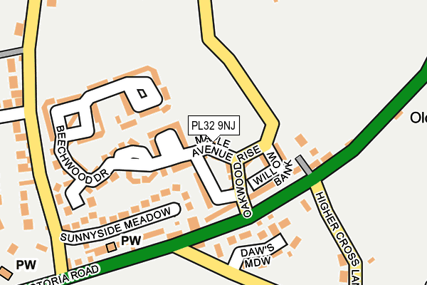 PL32 9NJ map - OS OpenMap – Local (Ordnance Survey)