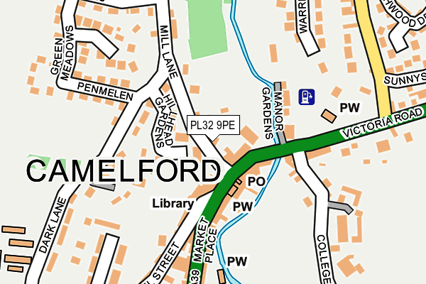 PL32 9PE map - OS OpenMap – Local (Ordnance Survey)