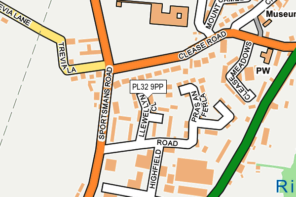 PL32 9PP map - OS OpenMap – Local (Ordnance Survey)