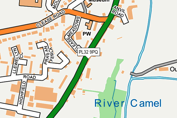 PL32 9PQ map - OS OpenMap – Local (Ordnance Survey)