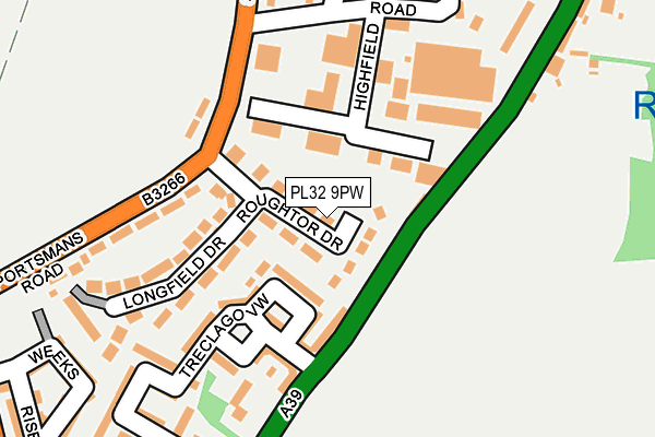 PL32 9PW map - OS OpenMap – Local (Ordnance Survey)