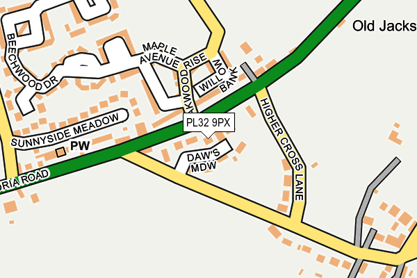 PL32 9PX map - OS OpenMap – Local (Ordnance Survey)