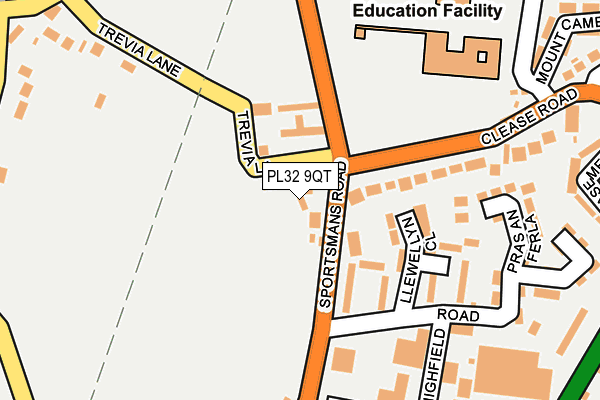 PL32 9QT map - OS OpenMap – Local (Ordnance Survey)