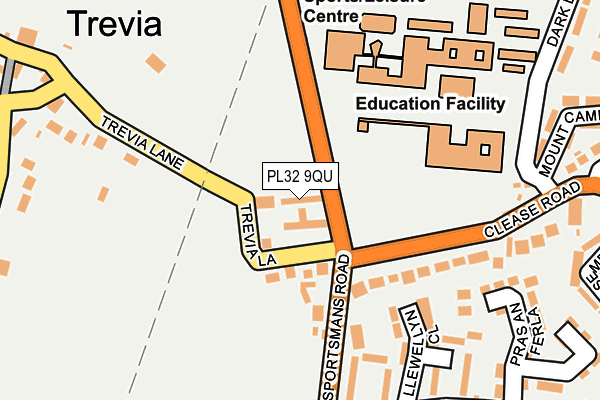 PL32 9QU map - OS OpenMap – Local (Ordnance Survey)