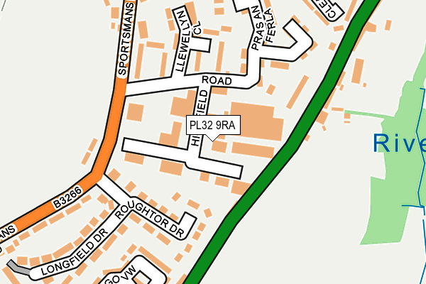 PL32 9RA map - OS OpenMap – Local (Ordnance Survey)
