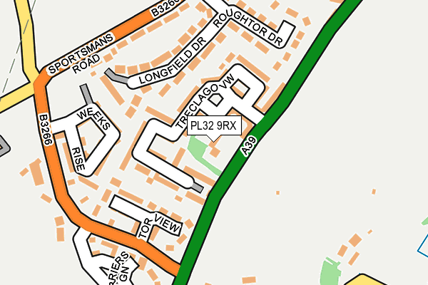 PL32 9RX map - OS OpenMap – Local (Ordnance Survey)