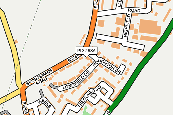 PL32 9SA map - OS OpenMap – Local (Ordnance Survey)