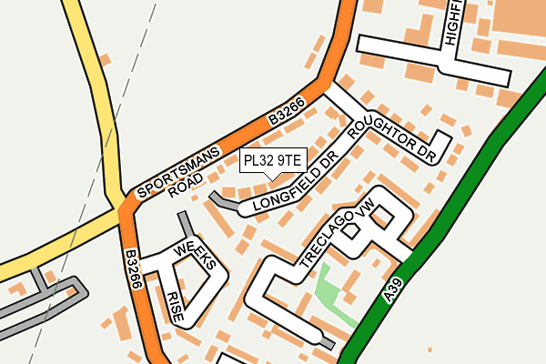 PL32 9TE map - OS OpenMap – Local (Ordnance Survey)