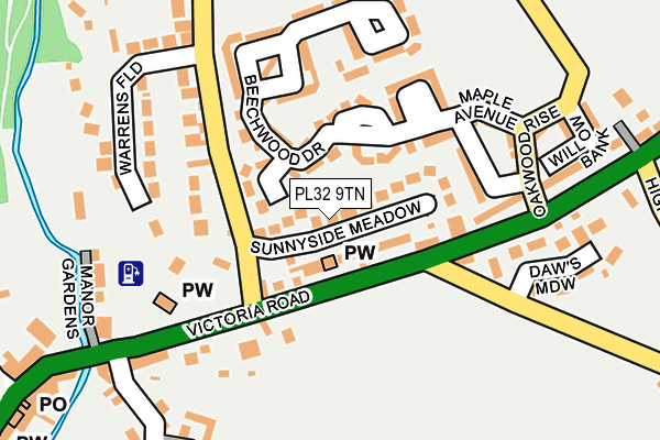 PL32 9TN map - OS OpenMap – Local (Ordnance Survey)